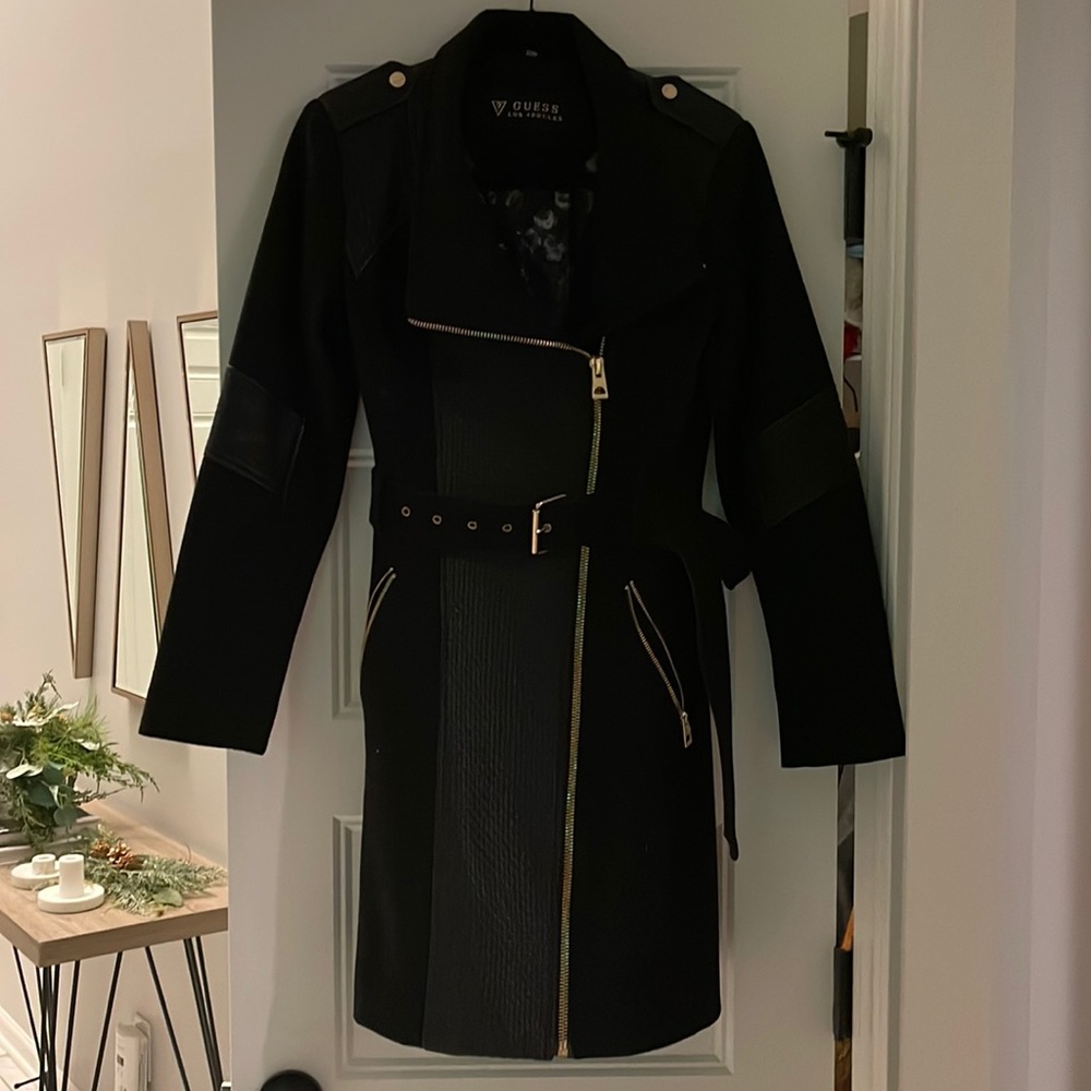 Guess Black Pea Coat - size small